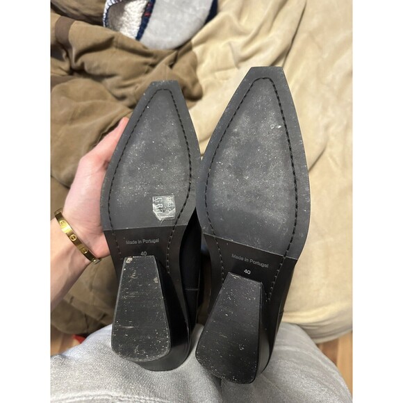 Women’s Black Leather Cos Cowboy Boots Size 40eu - Picture 5 of 6